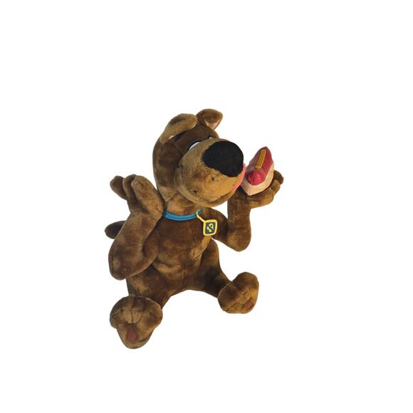 14” Large Cartoon Network Scooby Doo Plush Holding Hot Dog Play By Play - Picture 1 of 12